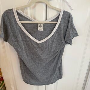 We The Free Charcoal V-Neck Tee